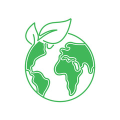 Safe earth and ecology icon green