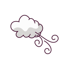 Wind doodle color line icon with white background vector stock illustration