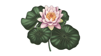 Obraz premium Realistic illustration of fresh, ripe water lily, emphasizing its smooth texture and vibrant color, against a clean white background for a fresh and minimalistic aesthetic.