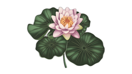 Realistic illustration of fresh, ripe water lily, emphasizing its smooth texture and vibrant color, against a clean white background for a fresh and minimalistic aesthetic.