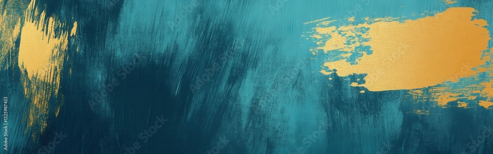 Aufkleber abstract pencil strokes create a vibrant background with contrasting golden highlights on a cool-ton