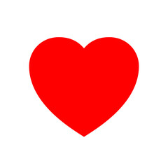 Heart icon. Red shape heart isolated on white background. Symbol love. Simple round silhouette. Cute graphic. Frame template. Outline happy logo. Romance patern for design print. Vector illustration