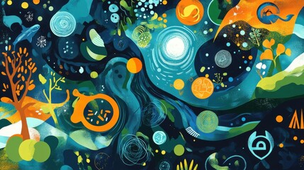 Fototapeta na wymiar Celebrating Earth Day with vibrant art and nature themes that inspire environmental awareness and community engagement