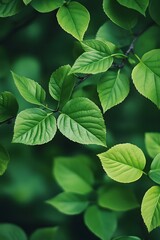 Fototapeta premium green leaves background, Generative AI 