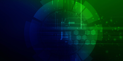 2d illustration Abstract futuristic electronic circuit technology background
