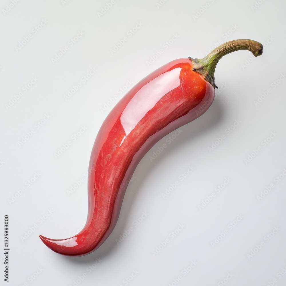 Poster vibrant red chili pepper with a glossy finish isolated on a light background for culinary use and de