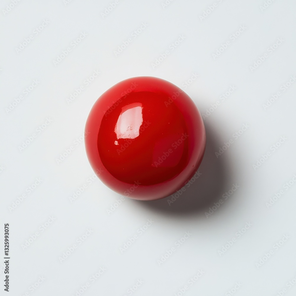 Aufkleber glossy red cherry tomato resting on a white surface highlighting its vibrant color and smooth textur
