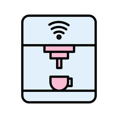Coffee Maker with Wi-Fi Vector Icon