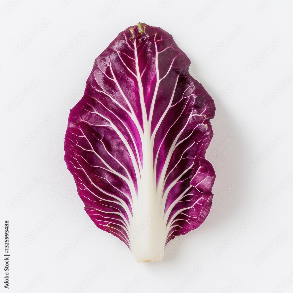 Poster fresh radicchio leaf showcasing vibrant colors and intricate textures in a natural setting