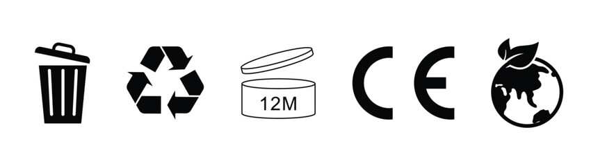 Recycle sign or Packaging sign vector illustration