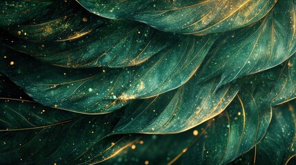 Obraz premium Exquisite Abstract Green Texture: Spathiphyllum cannifolium Leaves against a Tropical Nature Background