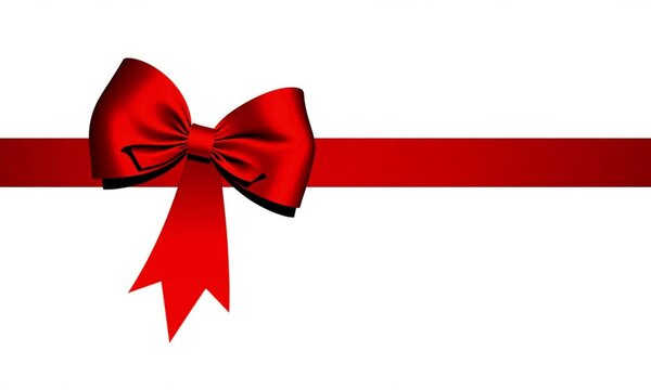 red bow on white background
