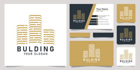 Modern building logo design with building style city building Logo and business card design