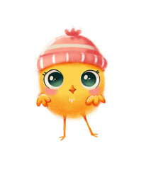 Yellow spring chick illustration
