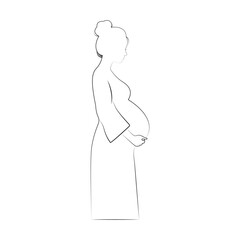 pregnant women outline vector design