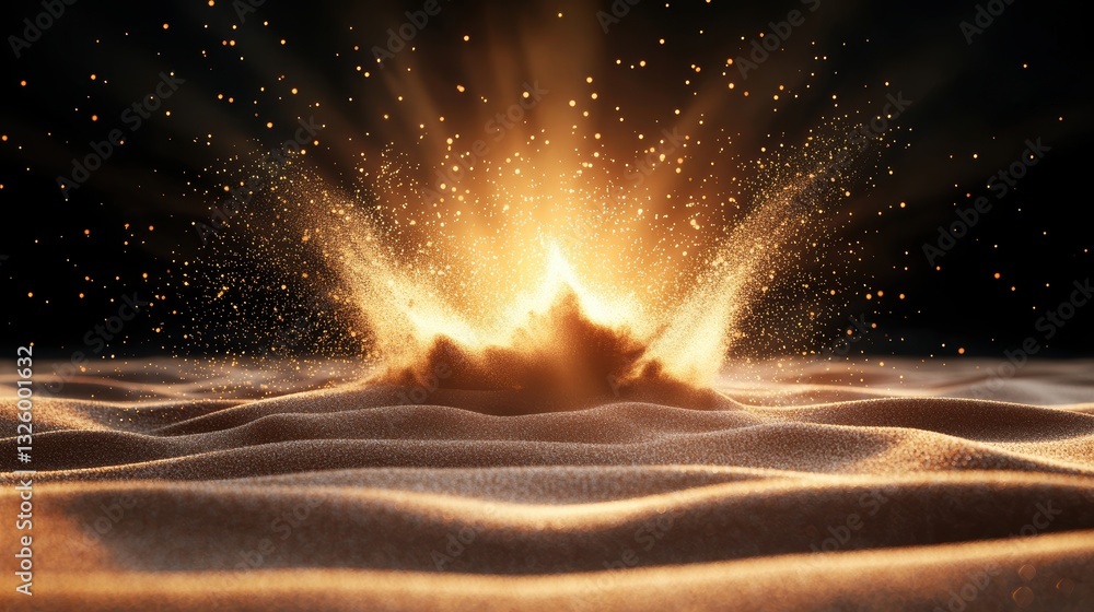 Poster dust particles dust particles swirling in the air, illuminated by a soft light source, creating a se