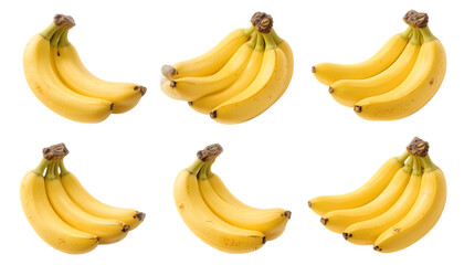 Set of Bunch of bananas isolated on png