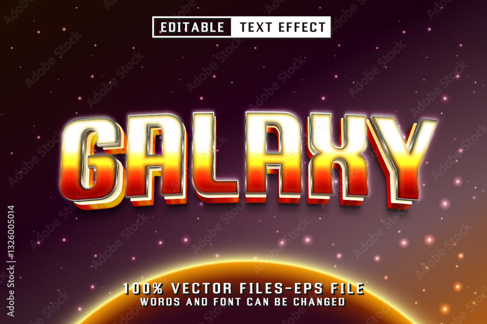 Poster galaxy 3d text - editable text effect