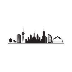 Fototapeta premium Famous city skyline with iconic buildings