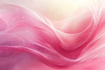 Abstract close-up of sparkling pink waves. Dreamy backdrop with flowing lines and glitter particles. Feminine, elegant concept for design, arts, wallpaper.