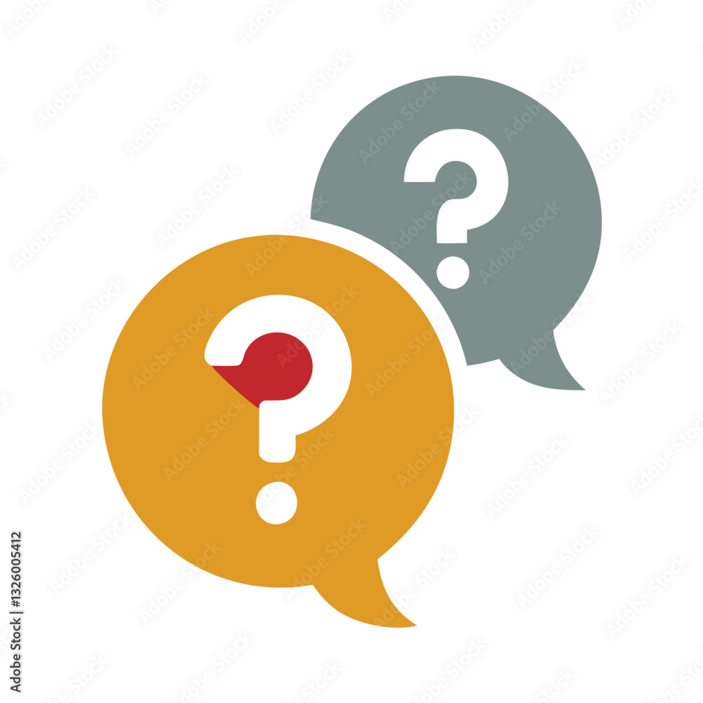 Poster speech bubbles with question marks