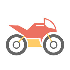 Red and yellow sports motorcycle icon