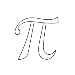 Black and White Illustration of Greek Letter Pi Symbol for Mathematics and Science