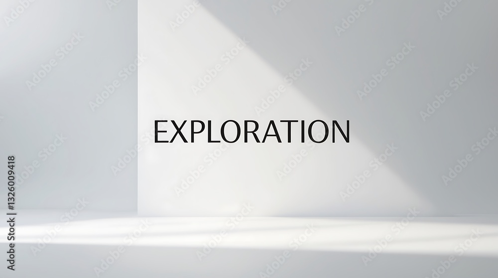 Poster exploration concept showcasing text against simple background with soft lighting