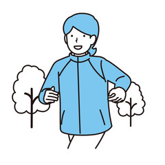 ジョギングする女性イラスト