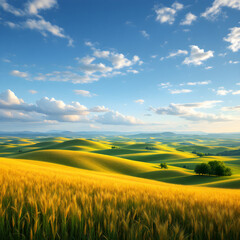 Fototapeta premium a golden view of the hills