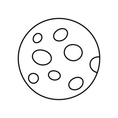 Moon doodle line  icon with white background vector stock illustration