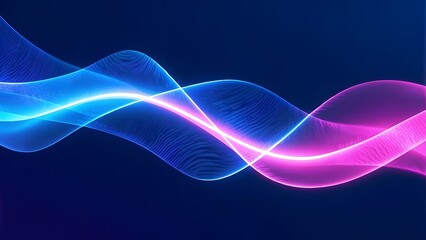 Dynamic abstract light trails in neon pink and blue hues