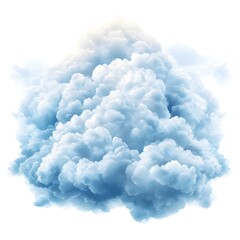 Blue and White Cumulus Cloud Formation Isolated on White