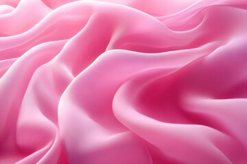 Obraz premium Close-up of Elegant Pink Silk Fabric Waves, Soft Texture, Abstract Background, Fashion, Romance, Luxury, Drapery, Textile
