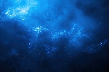 High-angle, Dark blue space background with stars and nebula. Abstract, cosmic, galaxy.