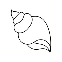 Shell doodle line  icon with white background vector stock illustration