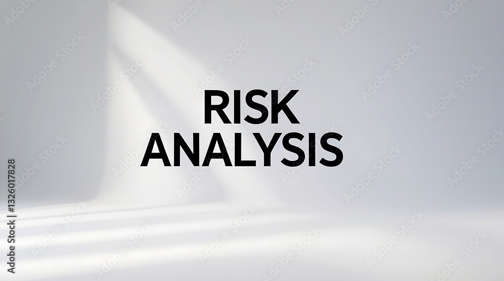 Poster exploring risk analysis concepts with clear text against a simple backdrop