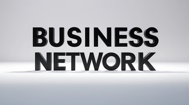 Business network concept displayed in bold typography on a clean background