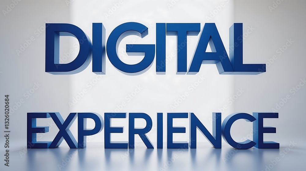 Poster engaging digital experience displayed through bold typography in a modern setting