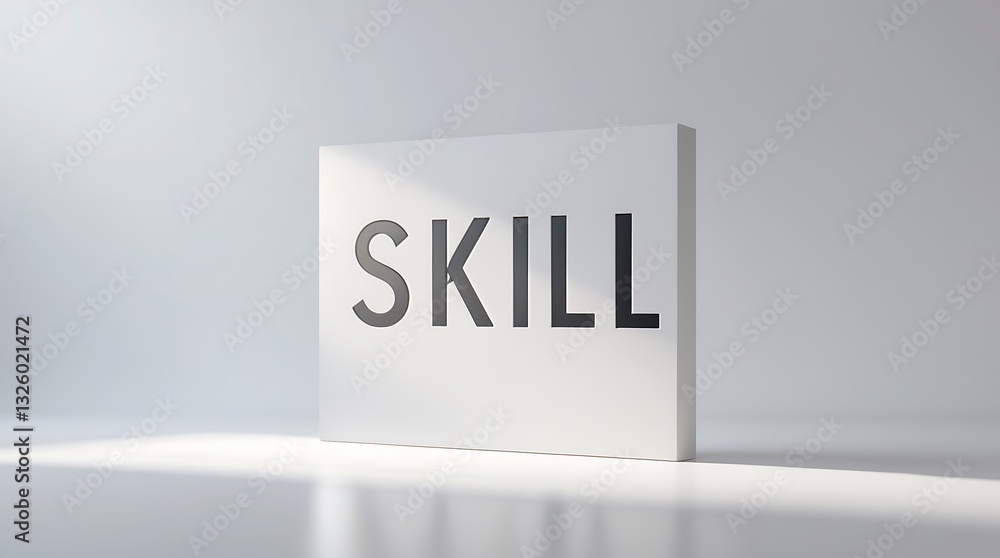 Poster exploring the concept of skill in a thoughtful minimalistic setting