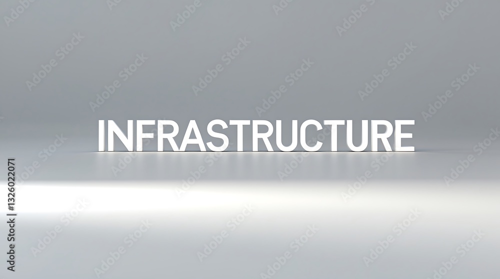 Poster modern approach to infrastructure with prominent text against minimal background