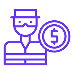 Vector Design Thief Icon Style