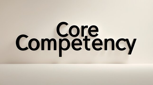 Core Competency sign displayed against a plain background in a professional setting
