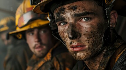 Obraz premium Portraits of heroism, featuring individual stories of firefighters who have gone above and beyond in the line of duty 