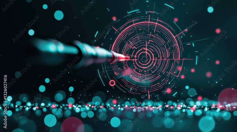Poster radar like target icons a futuristic heads up display with radar information and target indicators, 