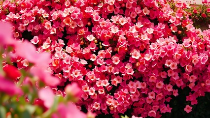 Fototapeta premium Vibrant Pink Flowers: A Close-Up View of Blossoms