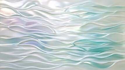 Obraz premium Rippled twilight streaks in pastel mint and frosted white plain background