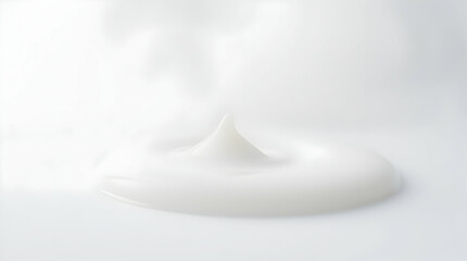  A close-up shot of a dollop of white cream on a white surface, creating a minimalist and clean aesthetic.