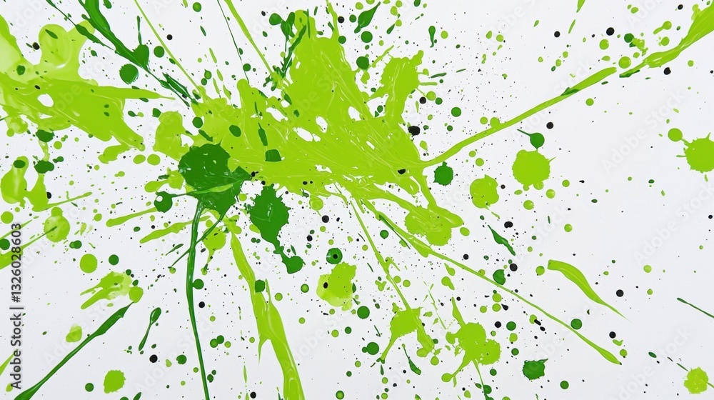 Aufkleber bright green paint splatters create an abstract backdrop with dynamic texture and vivid energy