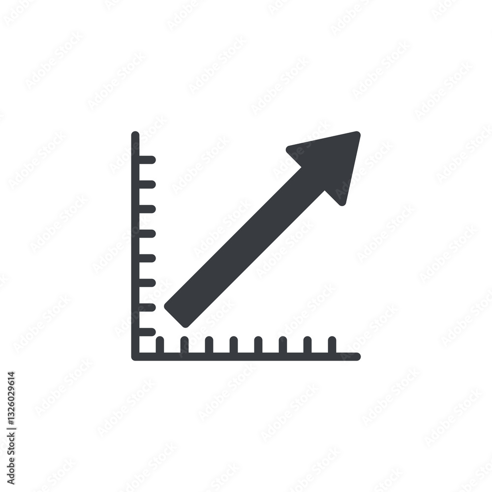 Poster a graph with an upward arrow vector icon